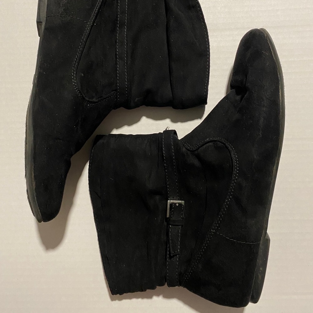 Women’s Black Slouch Ankle Boots S8